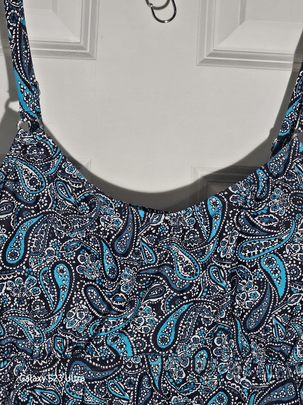 Island Escape Plus Size Printed 3-Tiered Tankini Black Multi 22W - Picture 2 of 5